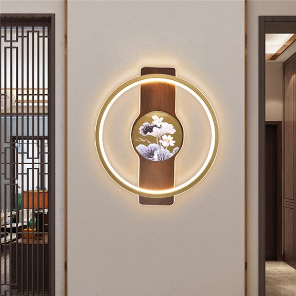 中式木艺乌檀木壁灯-101-1338